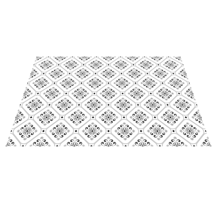 ビニール タイル カーペット エレガントな白黒 - TENSTICKERS