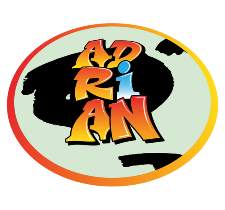 名前 ビニールマット カラフルな名前デザイン - TENSTICKERS