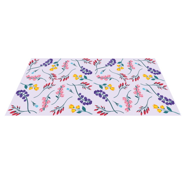 花と植物の壁画紫の微細な模様 - TENSTICKERS