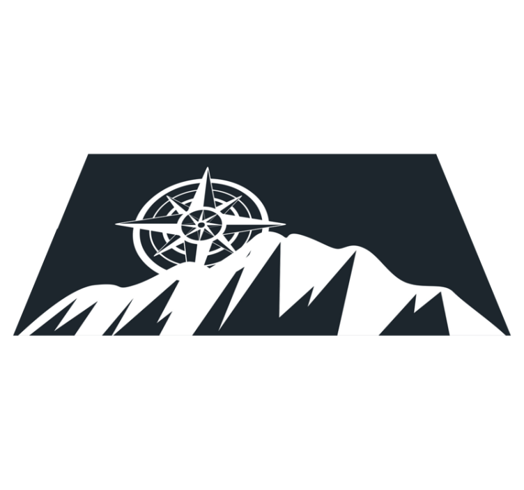 現代のビニールマット コンパスマウンテンアートワーク - TENSTICKERS