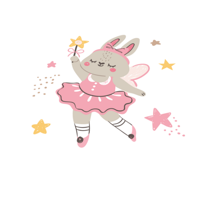 ウサギの妖精のイラストスターキッズビニールラグ - TENSTICKERS