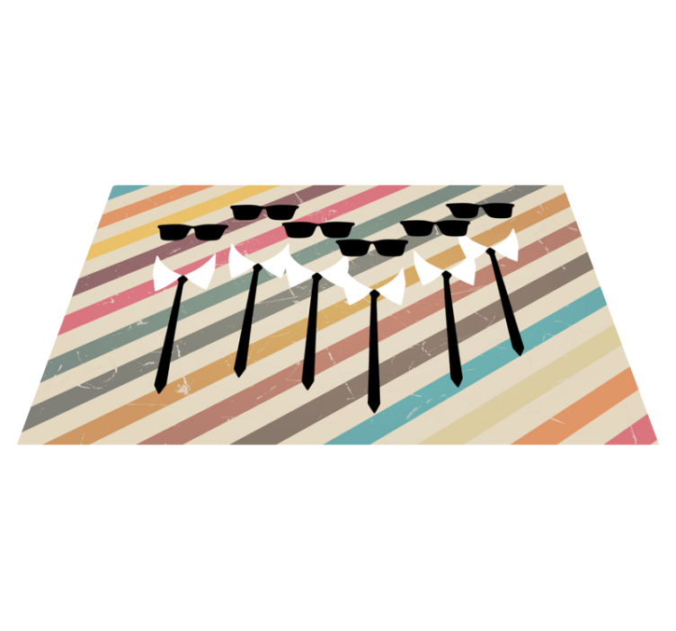 縞模様のビニールマットおしゃれなグループ服装 - TENSTICKERS