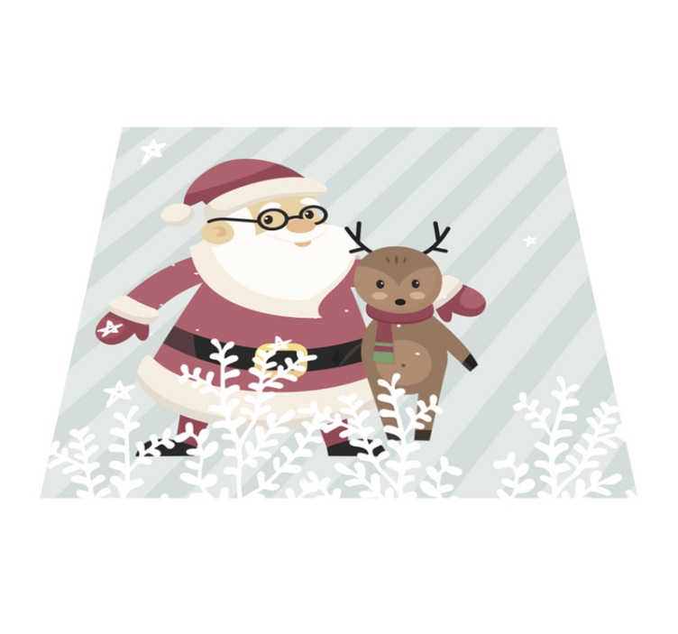 クリスマスの壁画サンタとトナカイ - TENSTICKERS