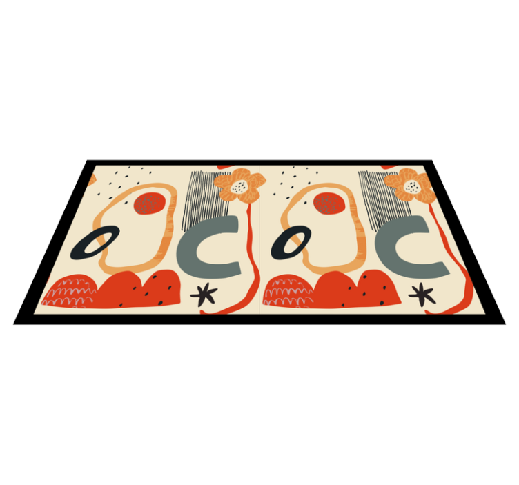 現代のビニールマット 大胆な花の要素 - TENSTICKERS