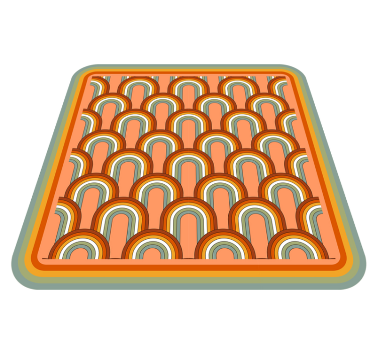 70年代のパターンのヴィンテージラグのような虹 - TENSTICKERS