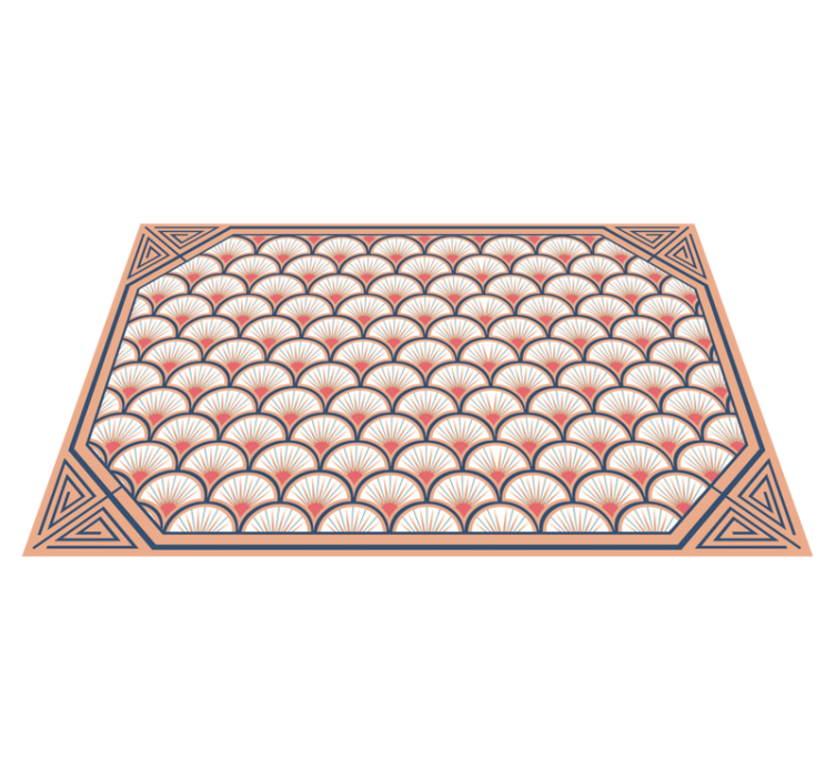 アールデコパープルピンクパターンタイルカーペット - TENSTICKERS