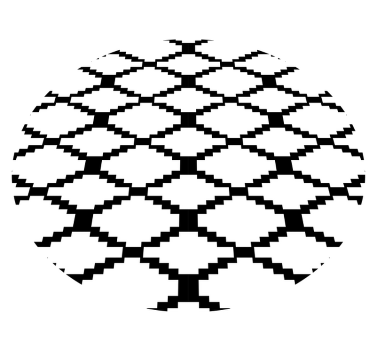 幾何学的なビニールマット モダンな白黒 - TENSTICKERS