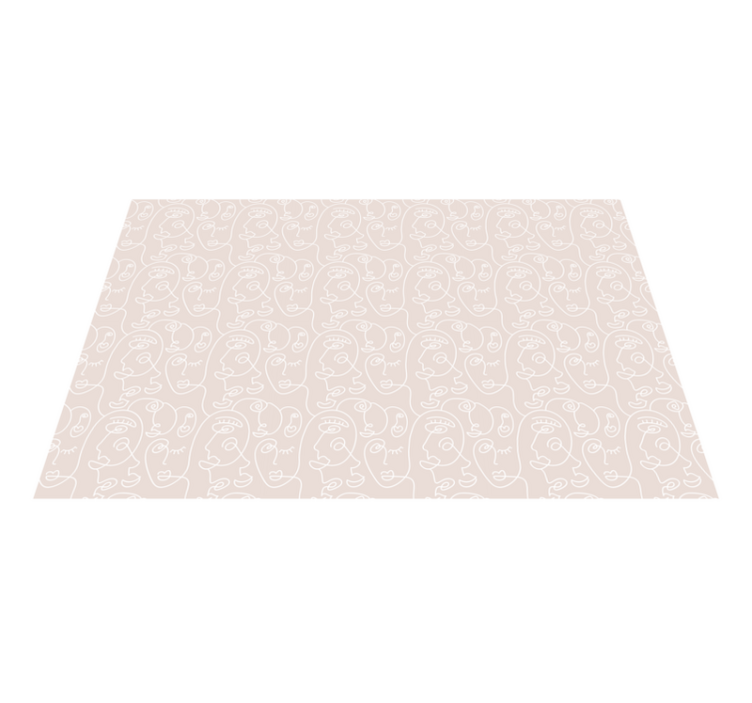 現代のビニールマット ミニマリストラインフェイス - TENSTICKERS