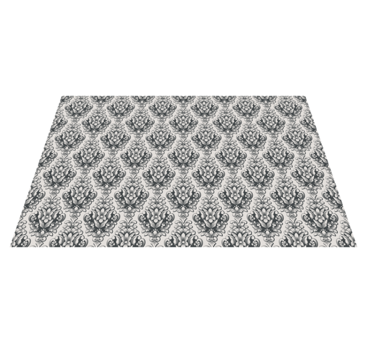 ダマスクヴィンテージビニールフロアラグ - TENSTICKERS