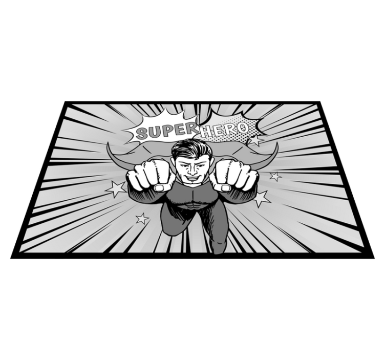 子供 ビニールマット ダイナミックなスーパーヒーローグラフィック - TENSTICKERS