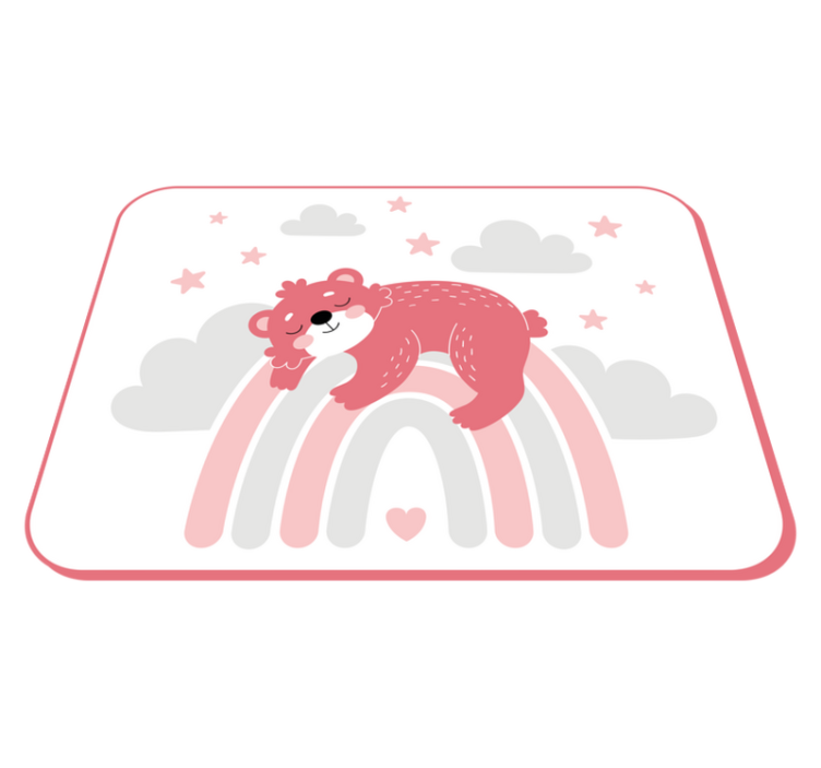 保育園 ビニールマット 眠そうなクマの虹 - TENSTICKERS