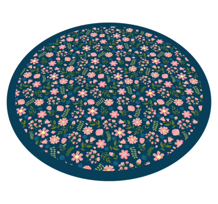 花と植物の壁画 花の円形模様 - TENSTICKERS
