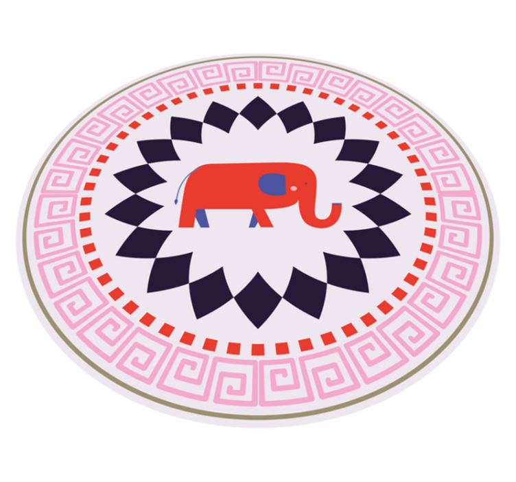 赤い民族象の赤ちゃんのプレイマット - TENSTICKERS