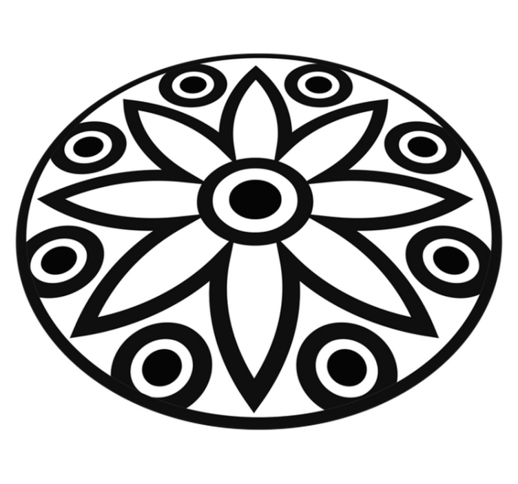 幾何学的な ビニールマット 円形のマンダラデザイン - TENSTICKERS