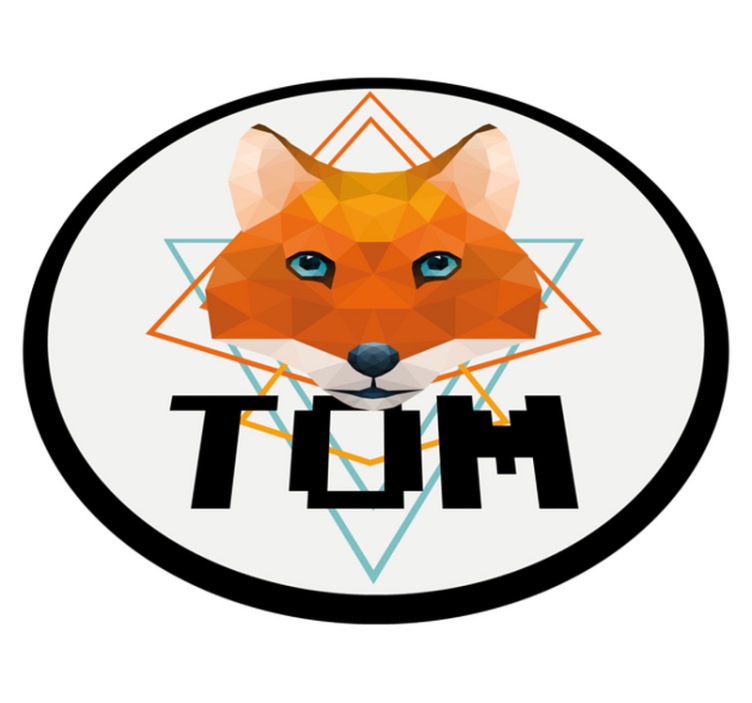 名前 ビニールマット 幾何学的なキツネの円 - TENSTICKERS