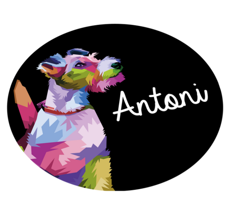 名前 ビニールマット カラフルな犬の肖像画 - TENSTICKERS