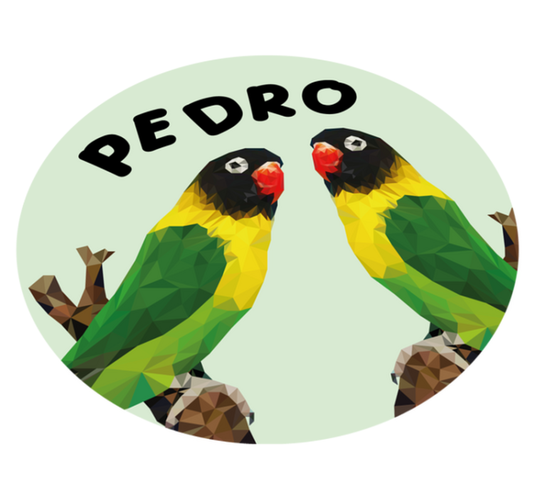 名前 ビニールマット カスタマイズ可能なラブバード - TENSTICKERS