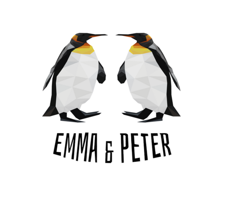 名前 ビニールマット 幾何学的なペンギン - TENSTICKERS