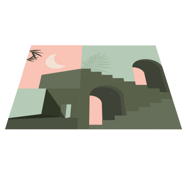 ミニマリスト ビニールマット ミニマリストの抽象的な風景 - TENSTICKERS