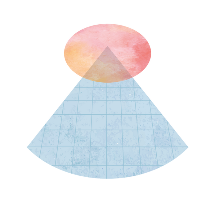 ミニマリスト ビニールマット 幾何学的グラデーション三角形 - TENSTICKERS