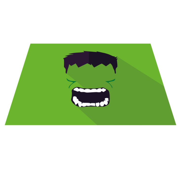 緑のスーパーヒーローキッズビニールラグ - TENSTICKERS