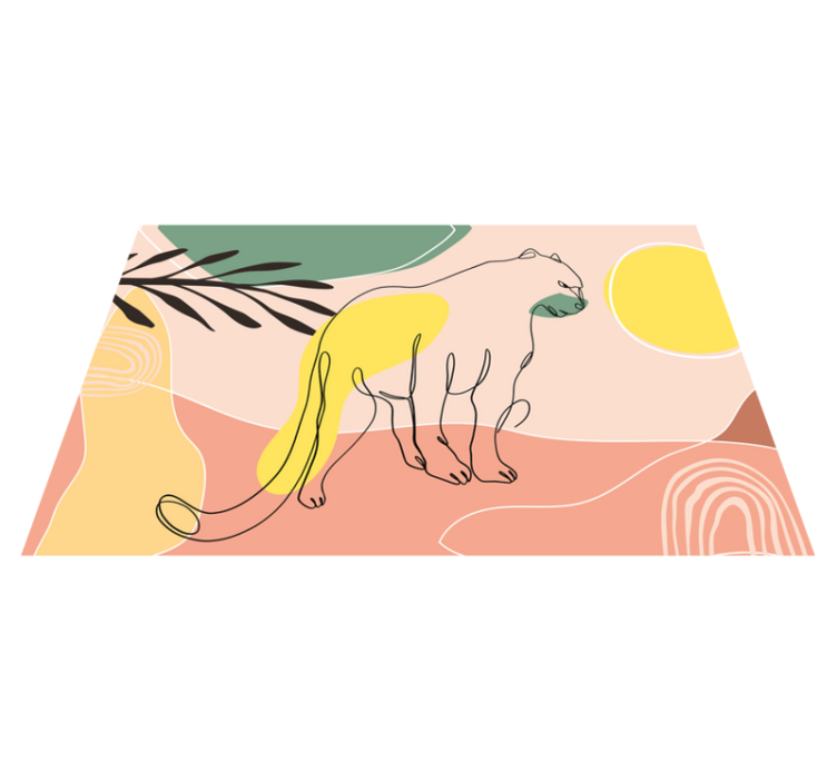 手描きパンサー動物マット - TENSTICKERS