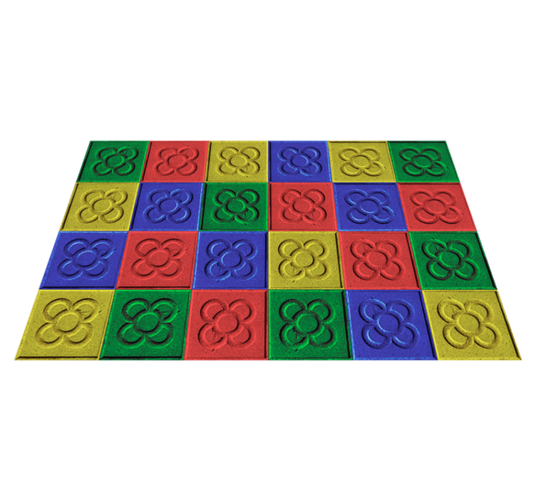 リビングルーム ビニールマット ポップアートパノラマタイル - TENSTICKERS