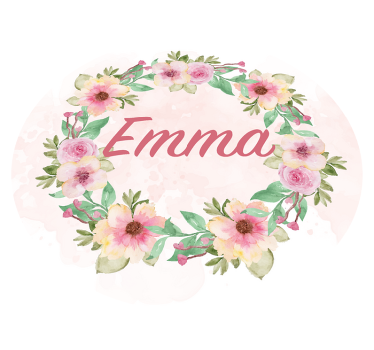 名前 ビニールマット 花の冠 - TENSTICKERS