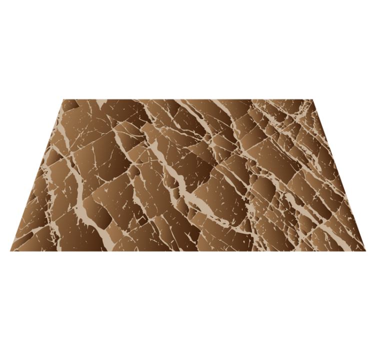 ダイニングルーム ビニールマット 茶色の大理石効果 - TENSTICKERS