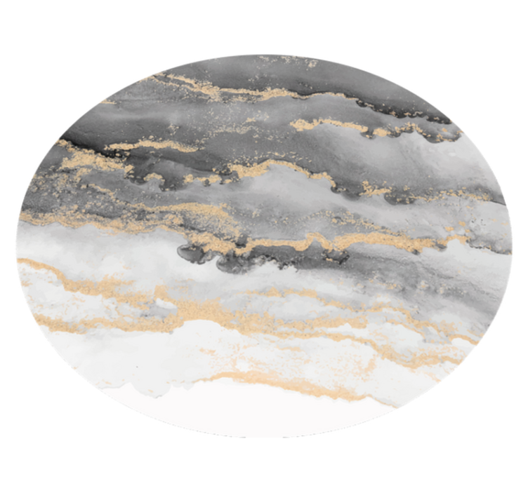 大理石ビニールラグ　グレーとゴールドのディテール - TENSTICKERS