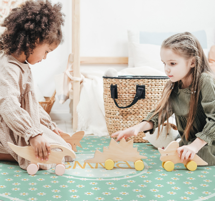 名前 ビニールマット パーソナライズされたデイジーサークル - TENSTICKERS