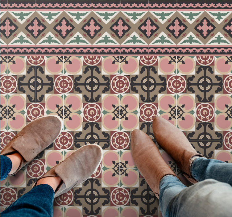 キッチン マット ビニール レトロな植物モチーフ - TENSTICKERS