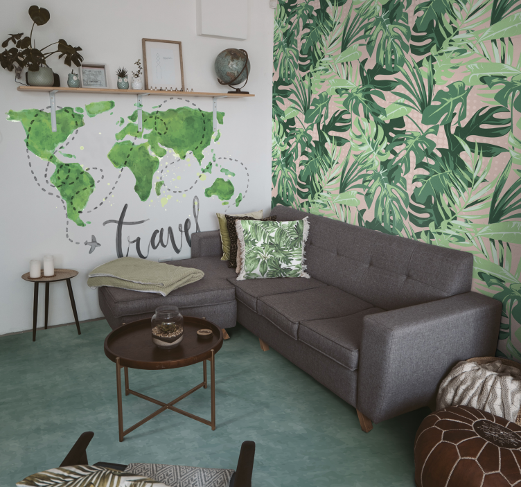 北欧スタイルの淡い緑北欧のビニールラグ - TENSTICKERS