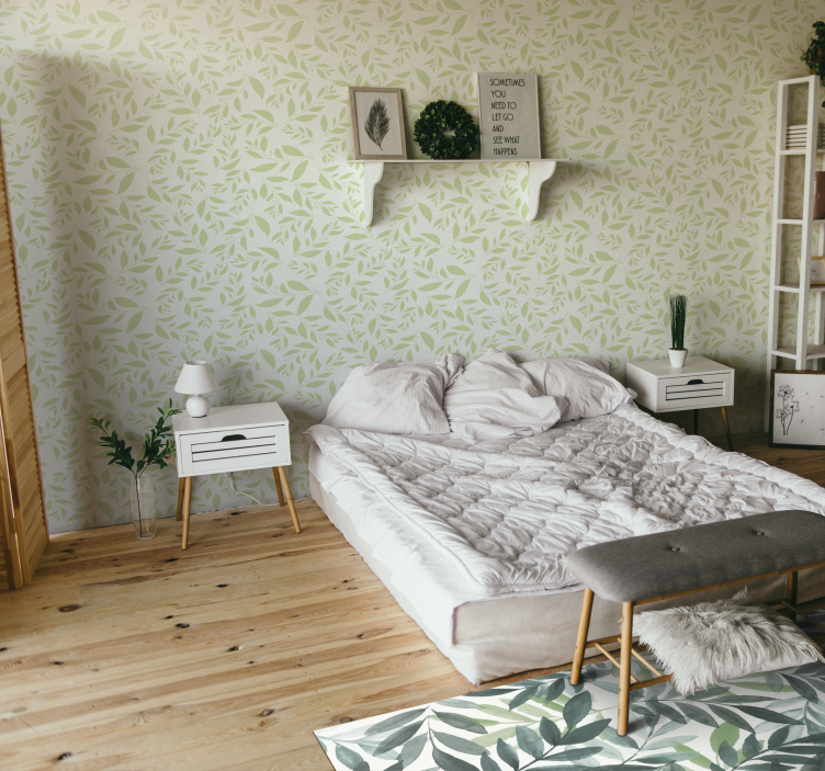 花と植物の壁画 植物の葉 - TENSTICKERS