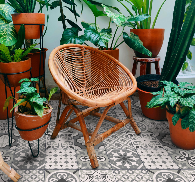 油圧タイル効果グレー色タイルカーペット - TENSTICKERS