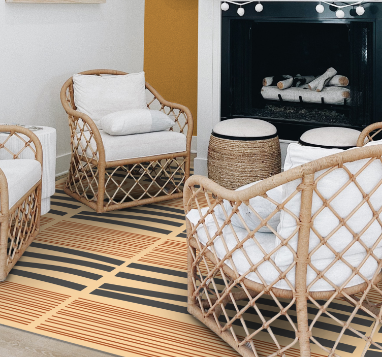 寝室 ビニールマット 重ねたストライプの優雅さ - TENSTICKERS