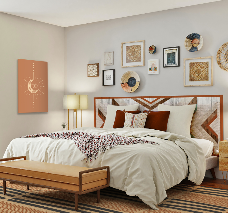 寝室 ビニールマット 重ねたストライプの優雅さ - TENSTICKERS