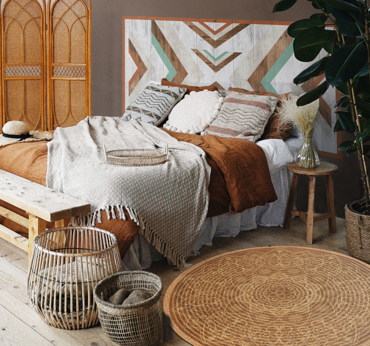 マンダラ ビニールマット エレガントなブラウンパターン - TENSTICKERS