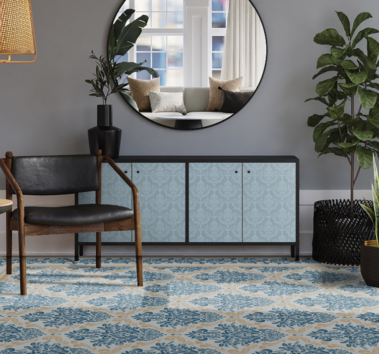 玄関マットビニールエレガントフローラルバロック - TENSTICKERS