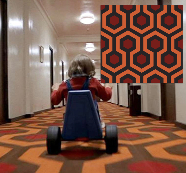 輝く廊下の幾何学模様の敷物 - TENSTICKERS