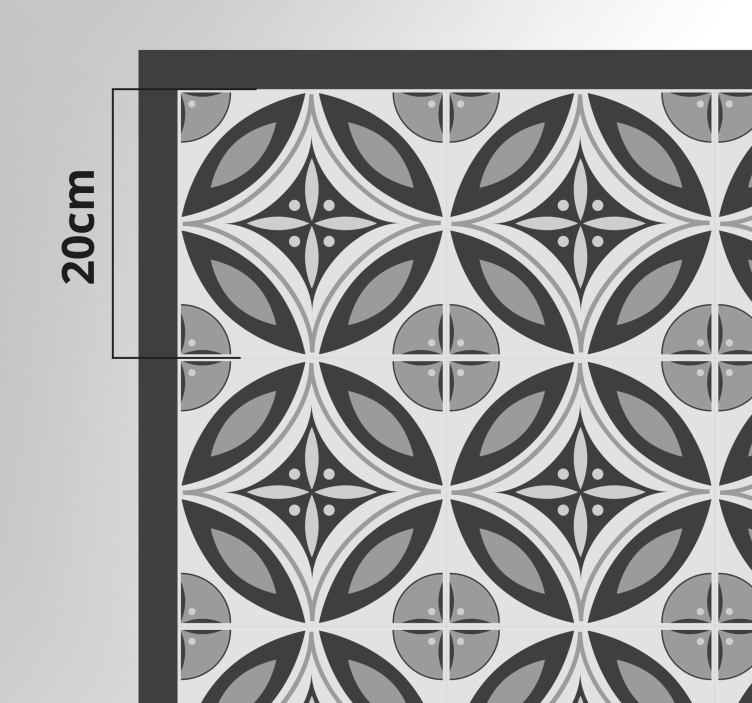 大理石ビニールラグ 洗練されたモノクロモチーフ - TENSTICKERS