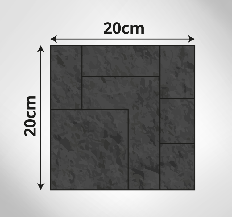 黒い大理石の不規則な正方形のタイルカーペット - TENSTICKERS