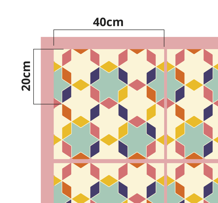 幾何学的な ビニールマット カラフルなモザイク模様 - TENSTICKERS