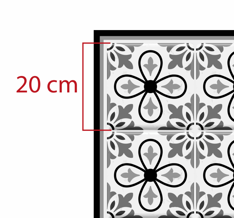 ポルトガルの黒と白のキッチンの床タイル - TENSTICKERS