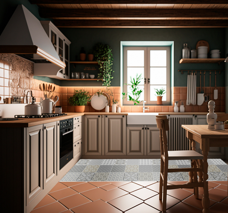 モロッコスタイルのタイル効果タイルカーペット - TENSTICKERS