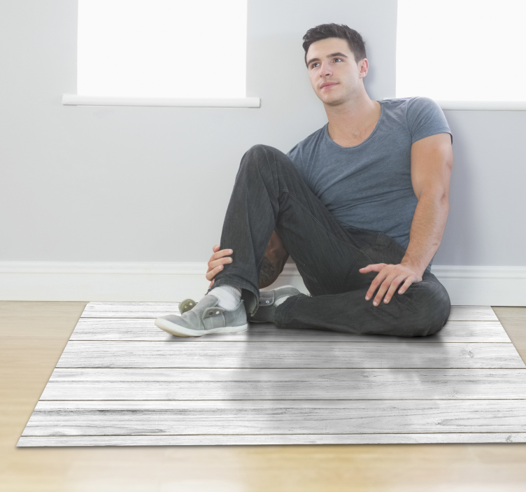 ホワイトウッドスタイルのビニールカーペット - TENSTICKERS