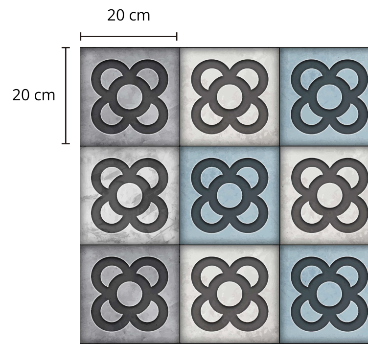 バルセロナのストリートタイルスタイルのモダンなビニールの敷物 - TENSTICKERS