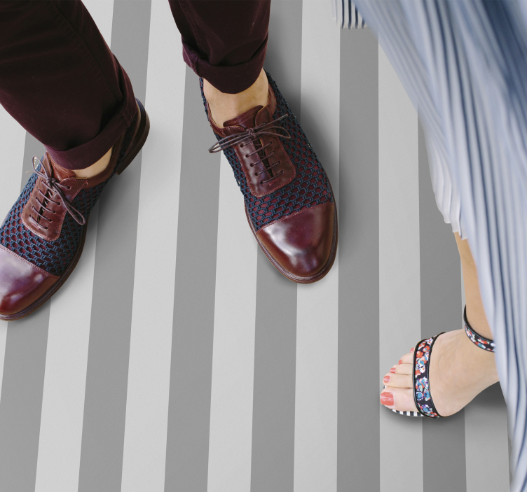 縞模様のビニールマットグレーエレガンスゲーム - TENSTICKERS