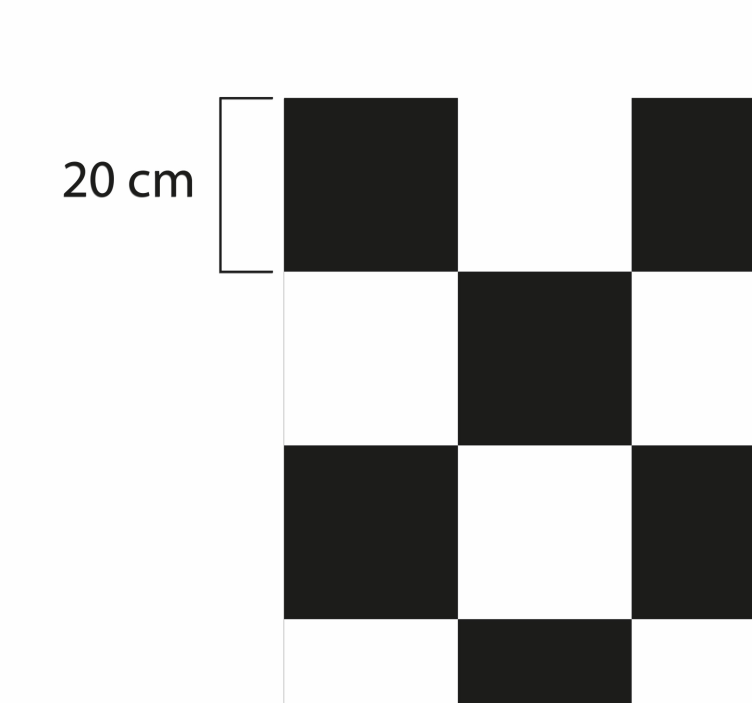 チェッカーボードの黒と白のタイルカーペット - TENSTICKERS