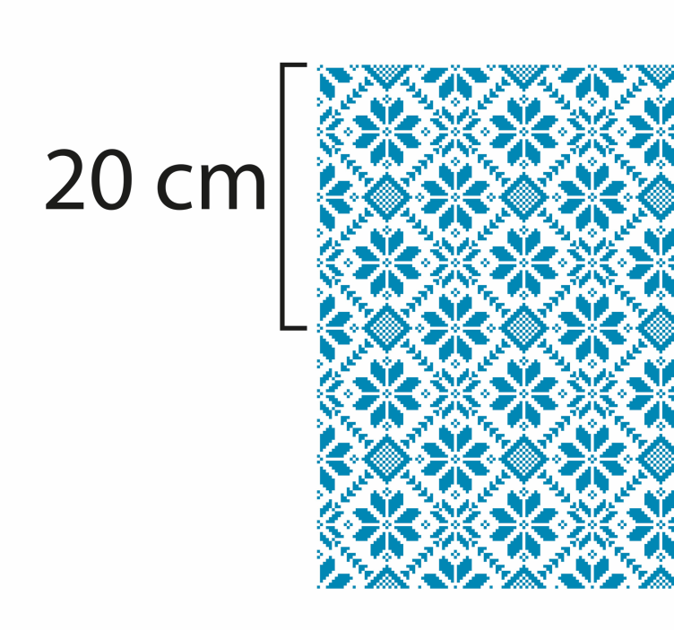 青と白の花のモザイクモザイク床タイル - TENSTICKERS